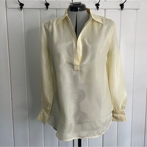 J. Crew Eco Cupro-blend Collared V-neck Popover Top
